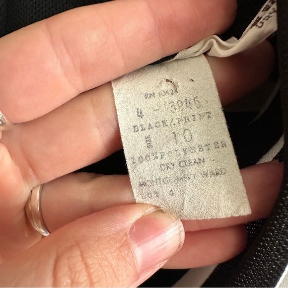 Vintage Montgomery Ward Retro Black and White Women's Maxi Dress - Picture 6 of 11